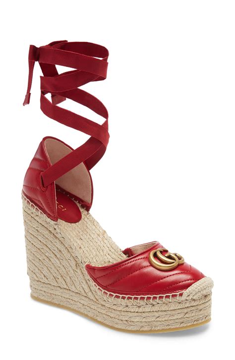 gucci espadrilles red|Gucci espadrilles wedges.